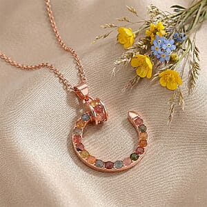 Tourmaline 5.00 ctw Pendant in Silvertone with ION Plated RG Stainless Steel Necklace 20 Inches