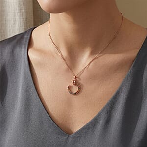 Tourmaline 5.00 ctw Pendant in Silvertone with ION Plated RG Stainless Steel Necklace 20 Inches