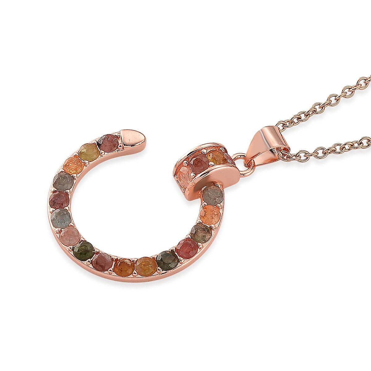 Tourmaline 5.00 ctw Pendant in Silvertone with ION Plated RG Stainless Steel Necklace 20 Inches
