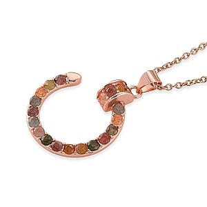 Tourmaline 5.00 ctw Pendant in Silvertone with ION Plated RG Stainless Steel Necklace 20 Inches