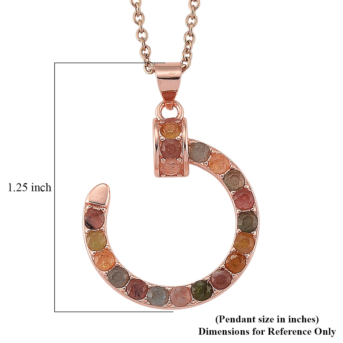 Tourmaline 5.00 ctw Pendant in Silvertone with ION Plated RG Stainless Steel Necklace 20 Inches
