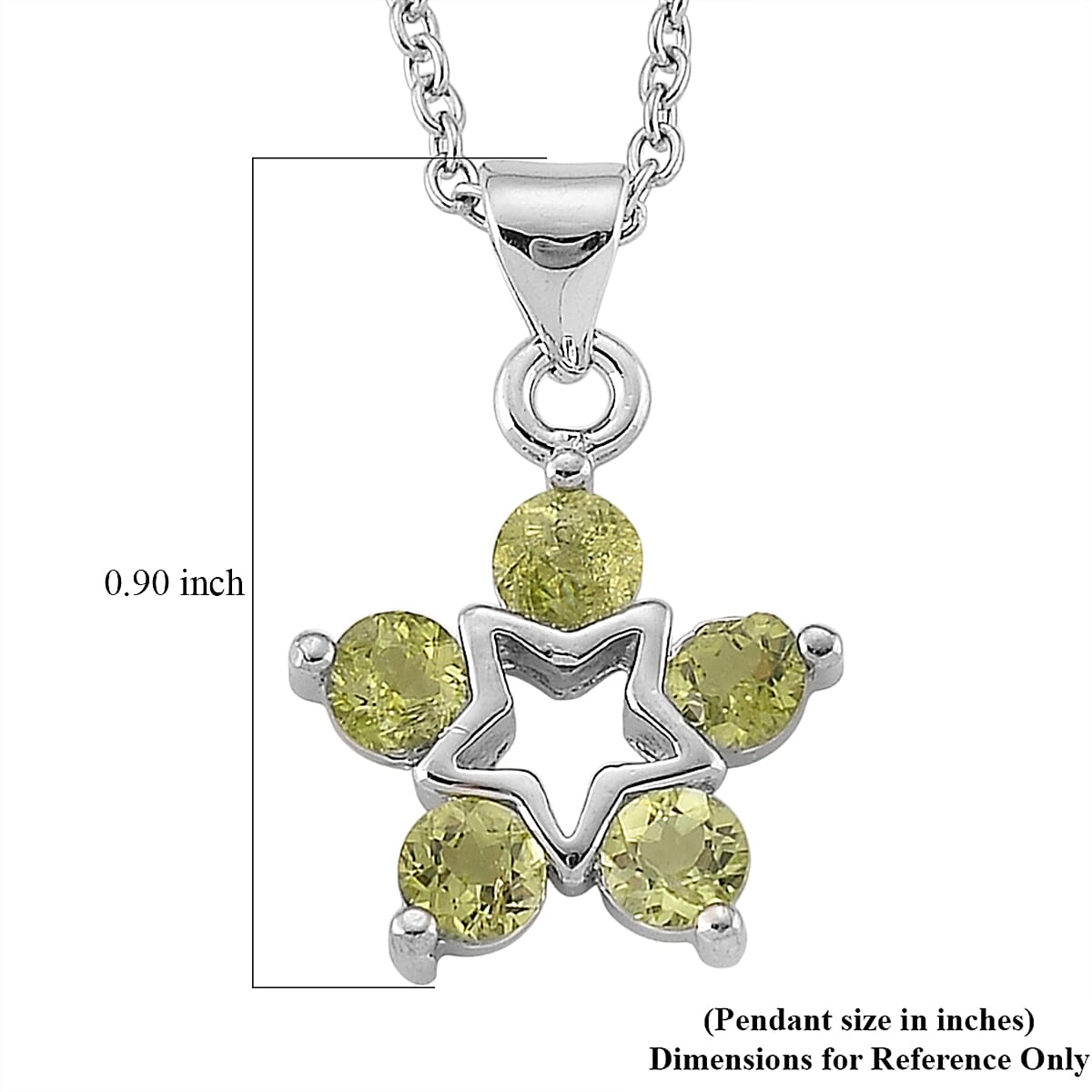 Hebei Peridot 4.00 ctw Pendant in Silvertone with Stainless Steel Necklace 20 Inches