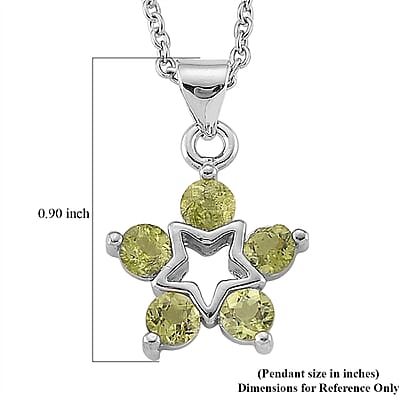 Hebei Peridot 4.00 ctw Pendant in Silvertone with Stainless Steel Necklace 20 Inches