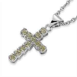 Hebei Peridot 2.00 ctw Pendant in Silvertone with Stainless Steel Necklace 20 Inches