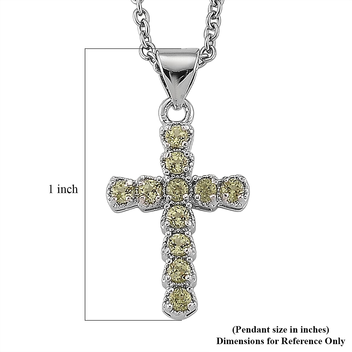 Hebei Peridot 2.00 ctw Pendant in Silvertone with Stainless Steel Necklace 20 Inches