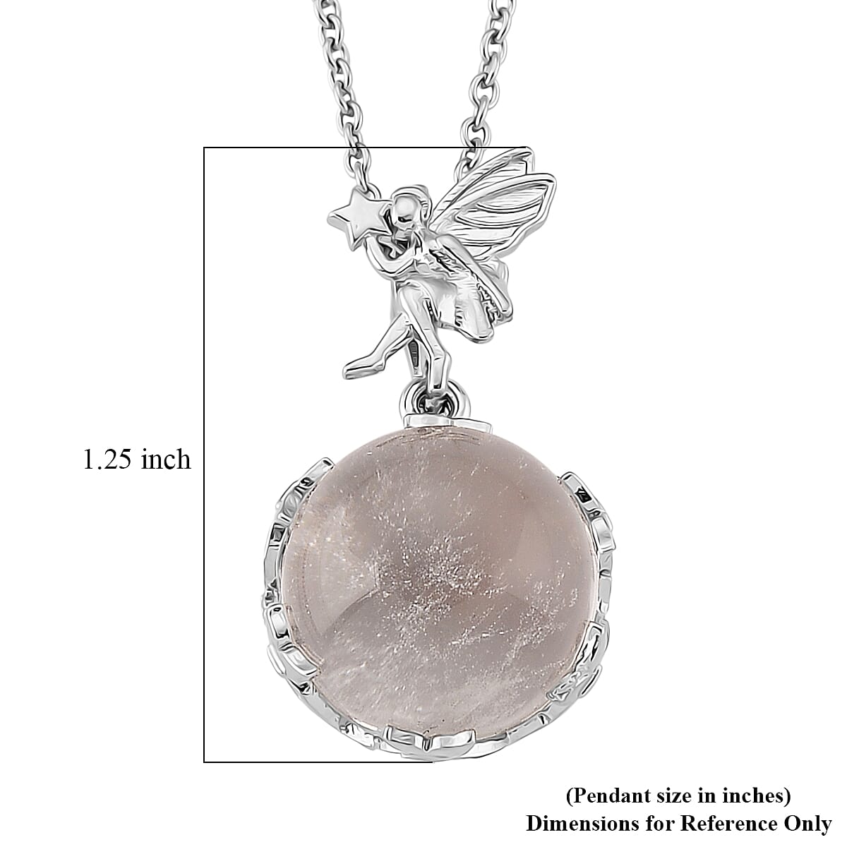 White Crystal Quartz 18.00 ctw Pendant in Silvertone with Stainless Steel Necklace 20 Inches image number 5