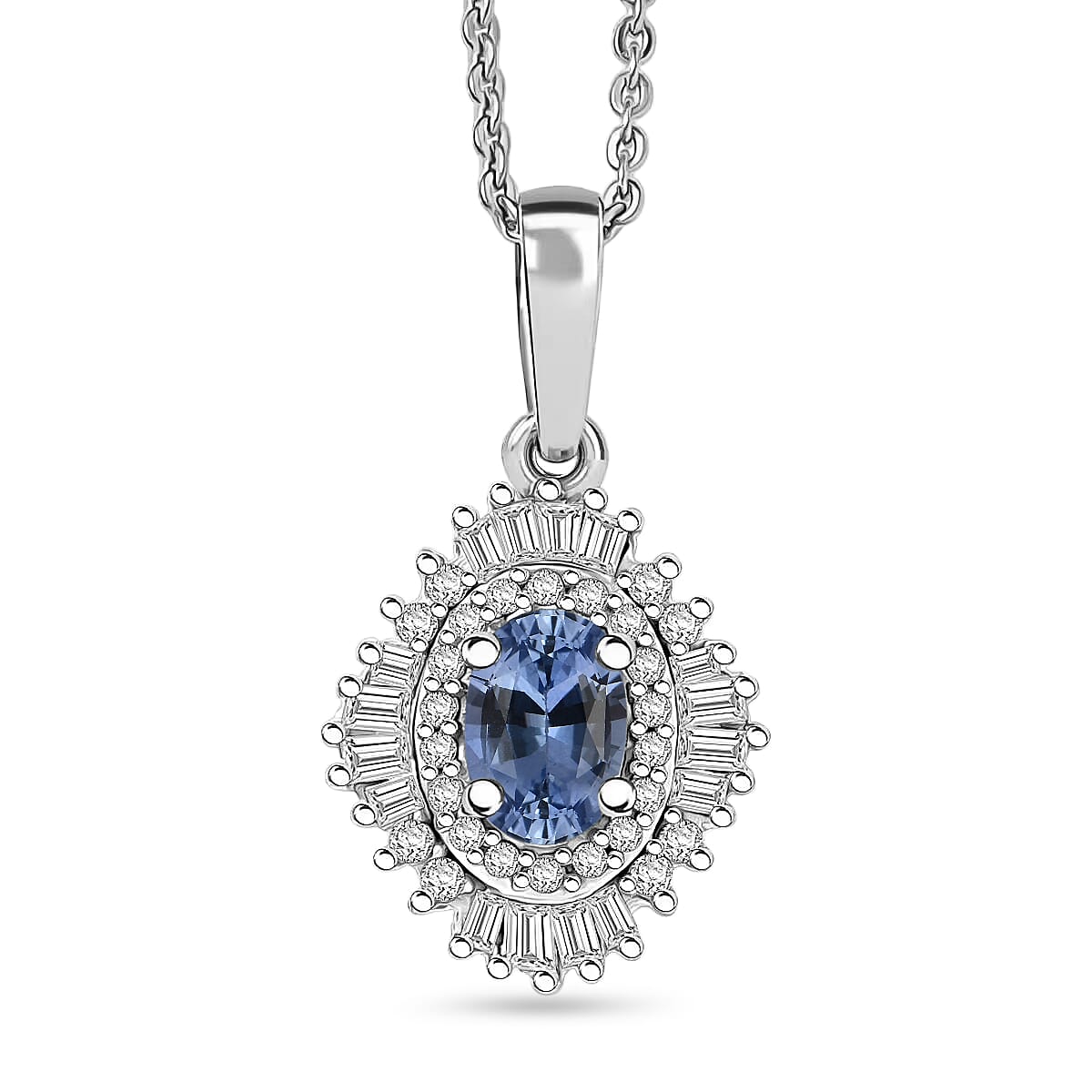 Ceylon Blue Sapphire / Rhodium Over Sterling Silver - Product card gallery slide 1 (10205757440313)