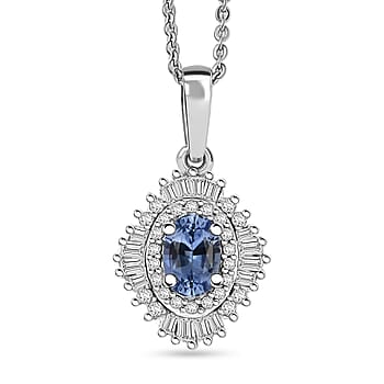 Ceylon Blue Sapphire / Rhodium Over Sterling Silver - Product card gallery slide 1 (10205757440313)