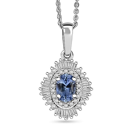 Ceylon Blue Sapphire / Rhodium Over Sterling Silver - Product card gallery slide 1 (10205757440313)
