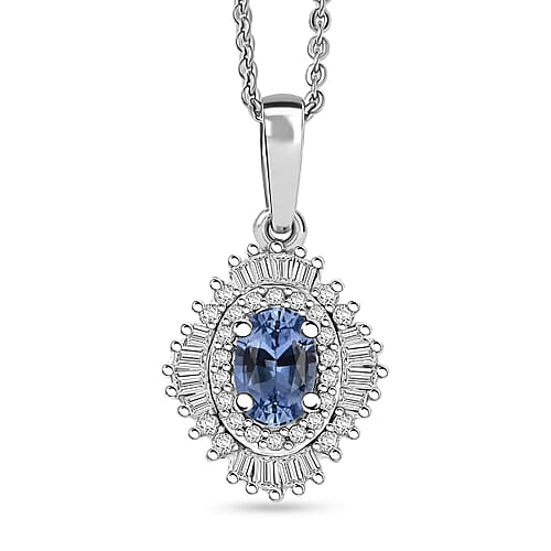 Ceylon Blue Sapphire / Rhodium Over Sterling Silver - Product card gallery slide 1 (10205757440313)