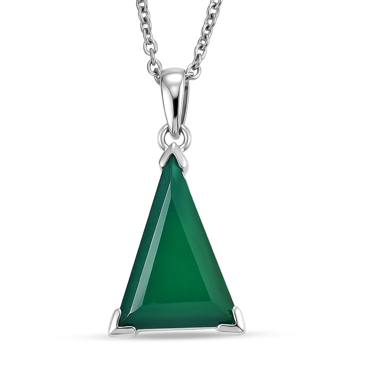 EverTrue Verde Onyx 24.50 ctw Earrings and Pendant in Platinum Bond with Stainless Steel Necklace 20 Inches image number 3