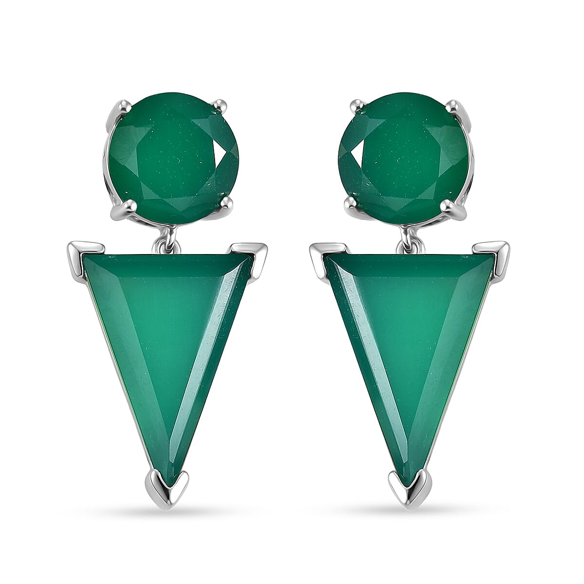 EverTrue Verde Onyx 24.50 ctw Earrings and Pendant in Platinum Bond with Stainless Steel Necklace 20 Inches image number 6