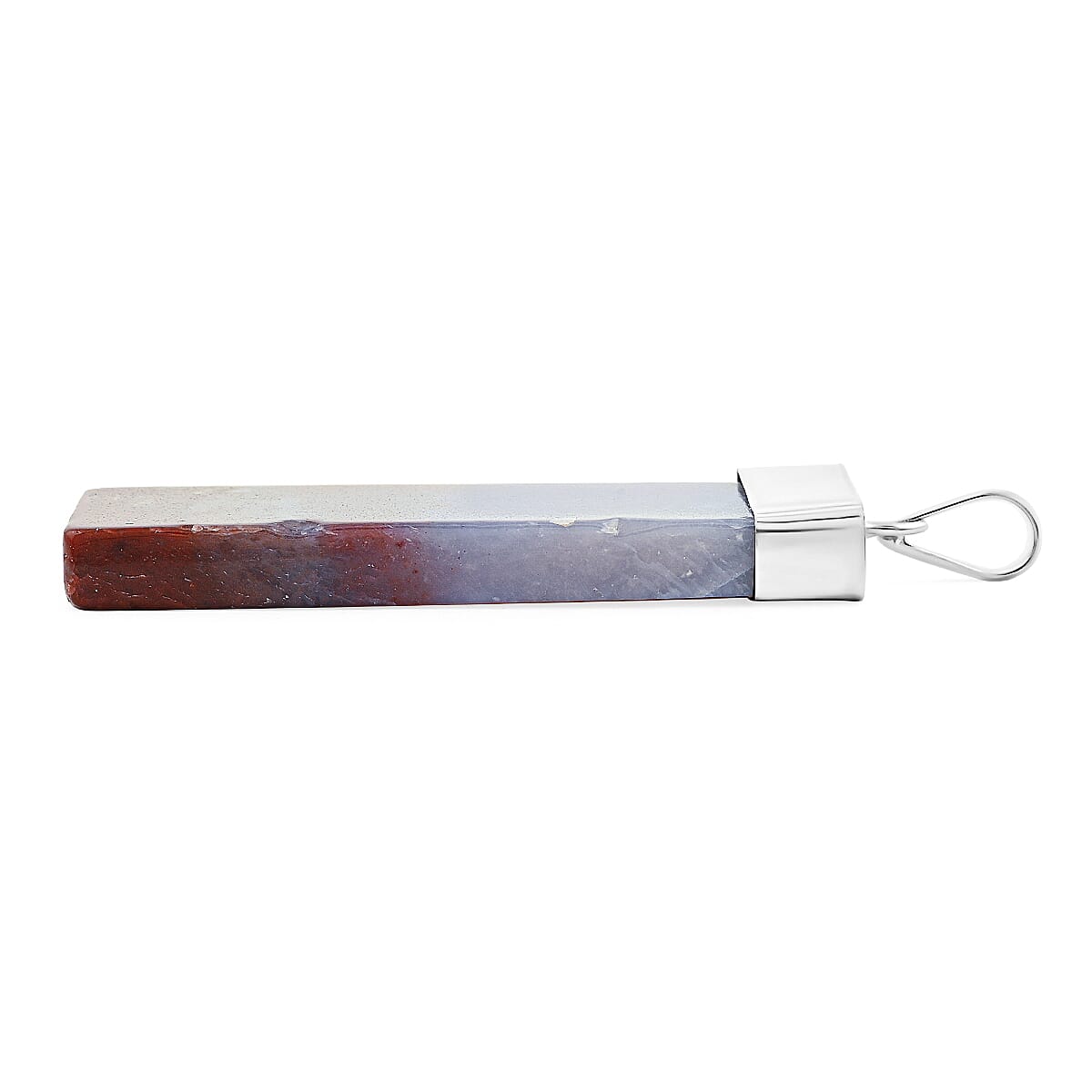 Multi Color Agate 36.00 ctw Rectangle Pendant in Silvertone with Stainless Steel Necklace 20 Inches image number 3