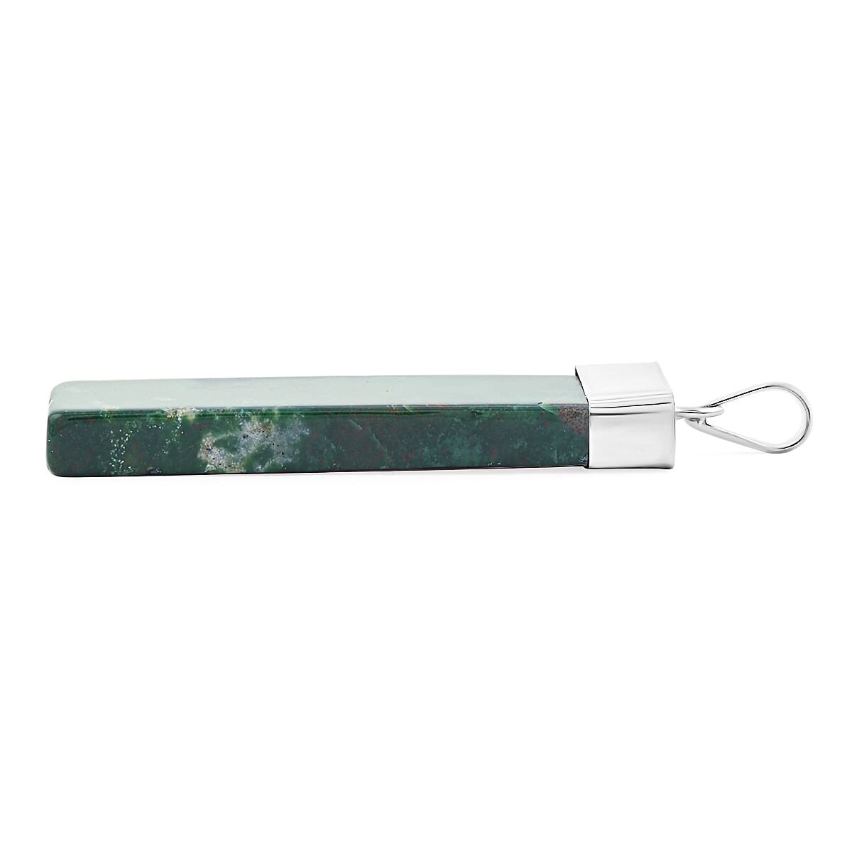 Indian Agate 36.00 ctw Rectangle Pendant in Silvertone with Stainless Steel Necklace 20 Inches image number 3