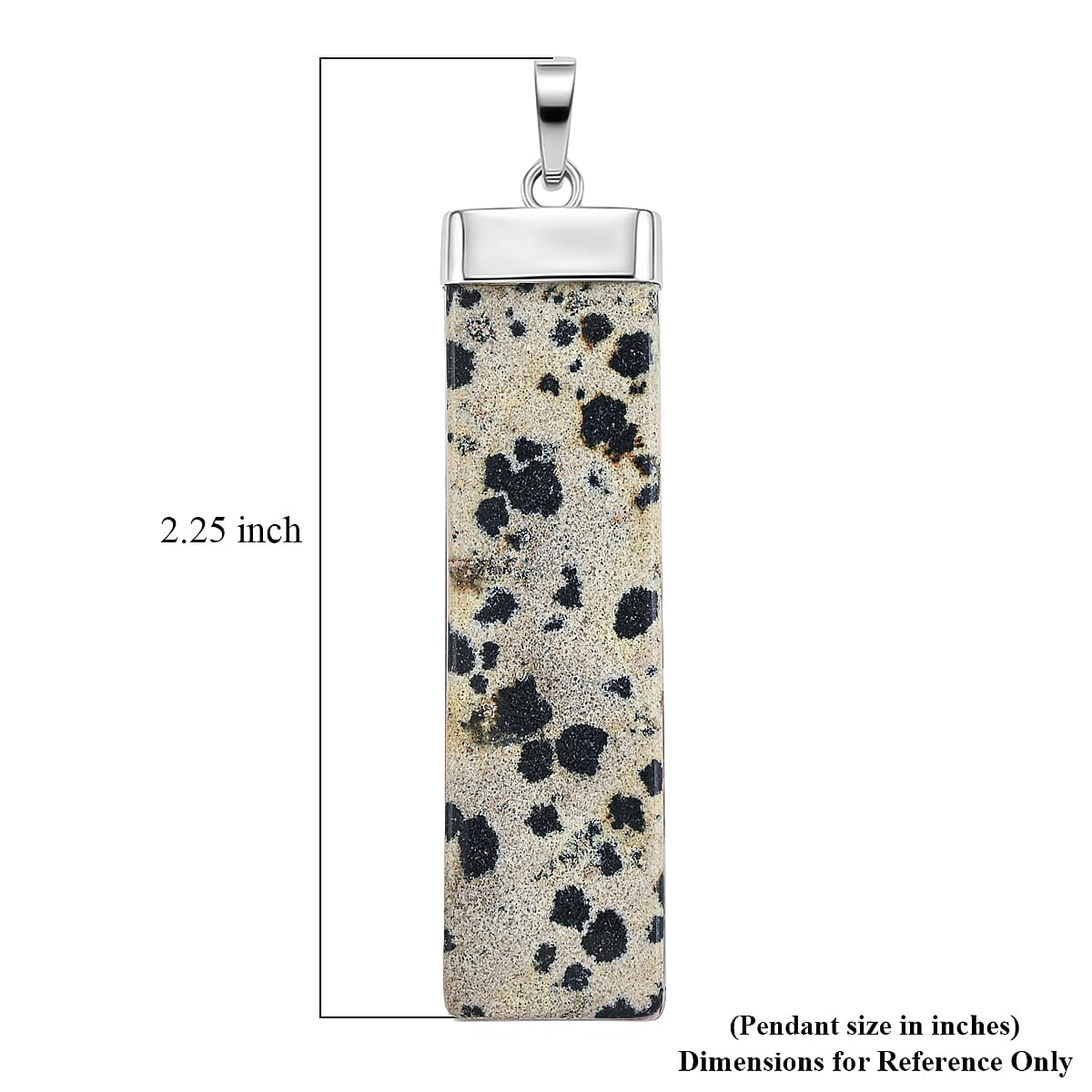 Dalmation Jasper 36.00 ctw Rectangle Pendant in Silvertone with Stainless Steel Necklace 20 Inches image number 4