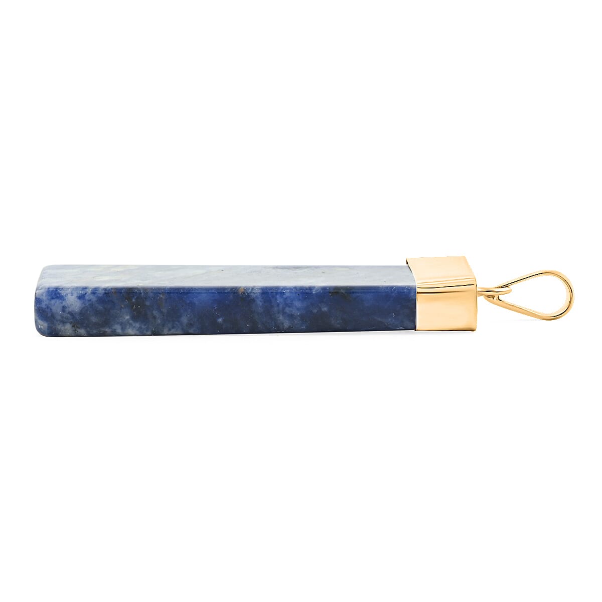Sodalite 36.00 ctw Rectangle Pendant in Goldtone with Stainless Steel Necklace 20 Inches image number 3