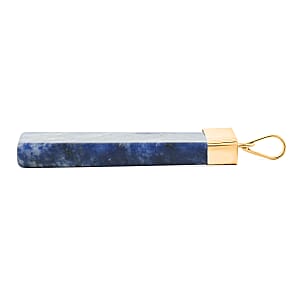 Sodalite 36.00 ctw Rectangle Pendant in Goldtone with Stainless Steel Necklace 20 Inches