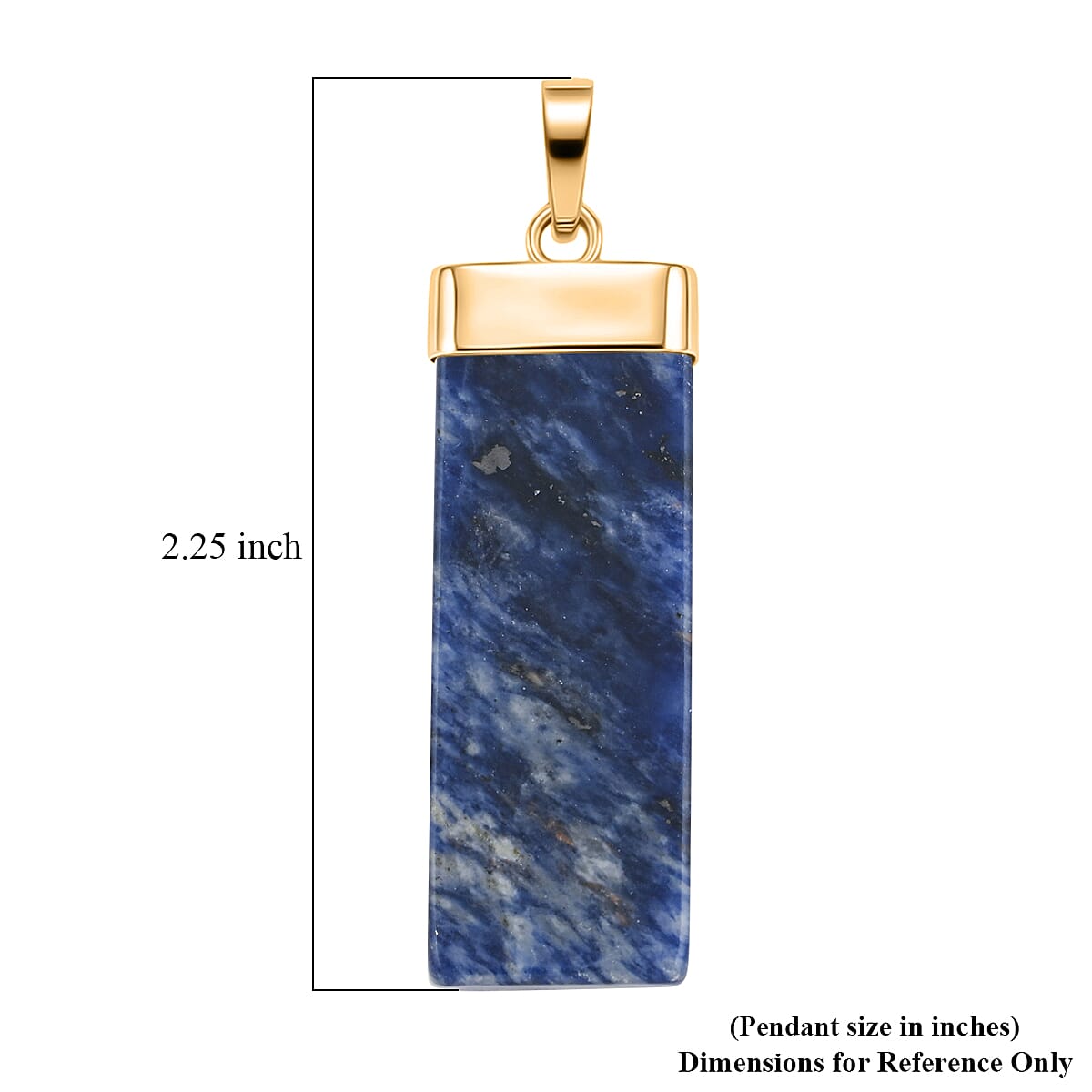 Sodalite 36.00 ctw Rectangle Pendant in Goldtone with Stainless Steel Necklace 20 Inches