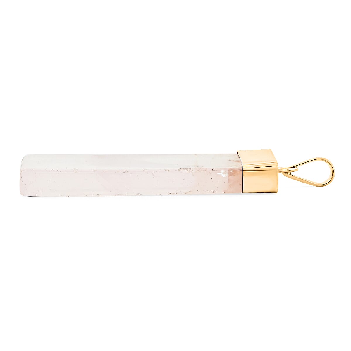Rose Quartz 36.00 ctw Rectangle Pendant in Goldtone with Stainless Steel Necklace 20 Inches image number 3