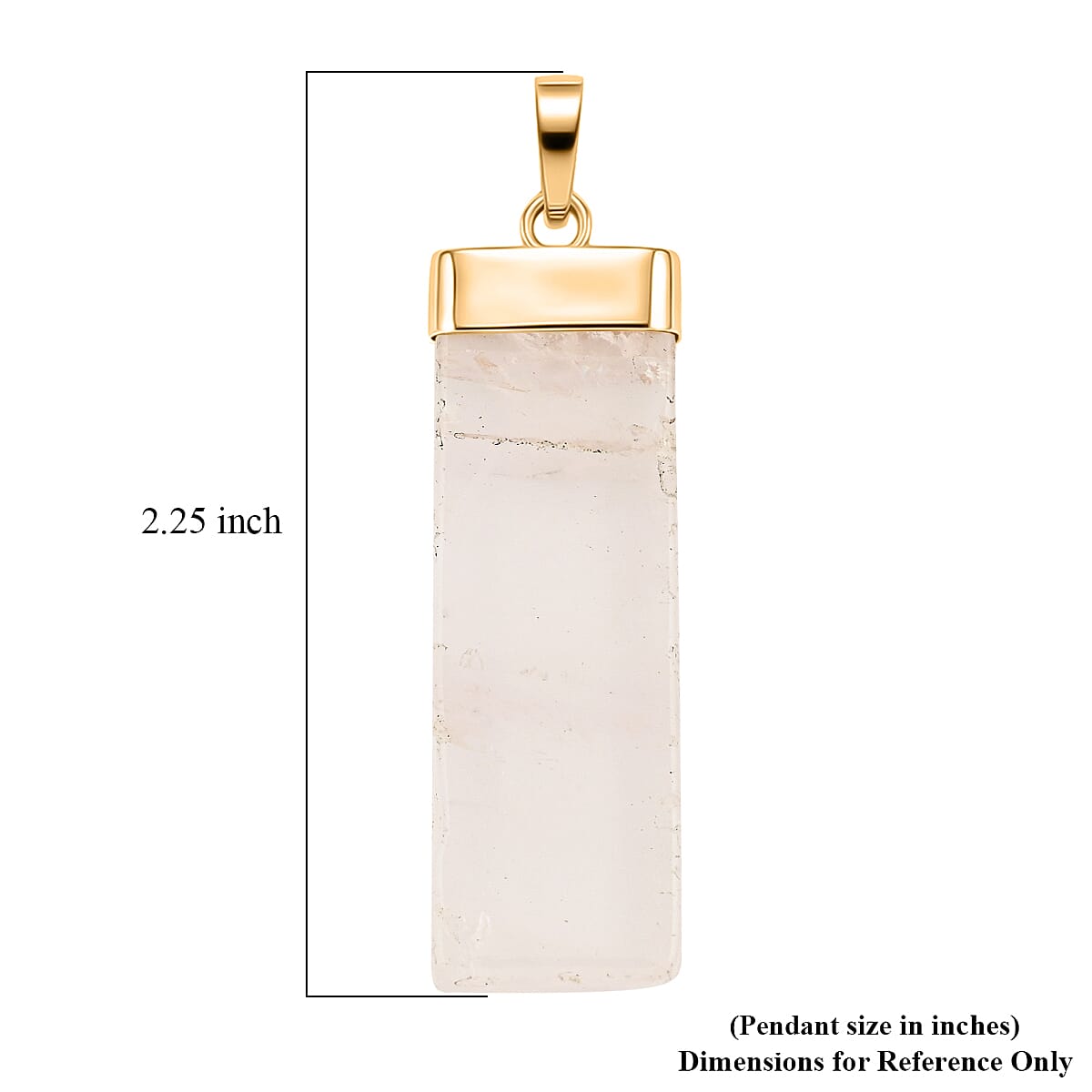 Rose Quartz 36.00 ctw Rectangle Pendant in Goldtone with Stainless Steel Necklace 20 Inches image number 4