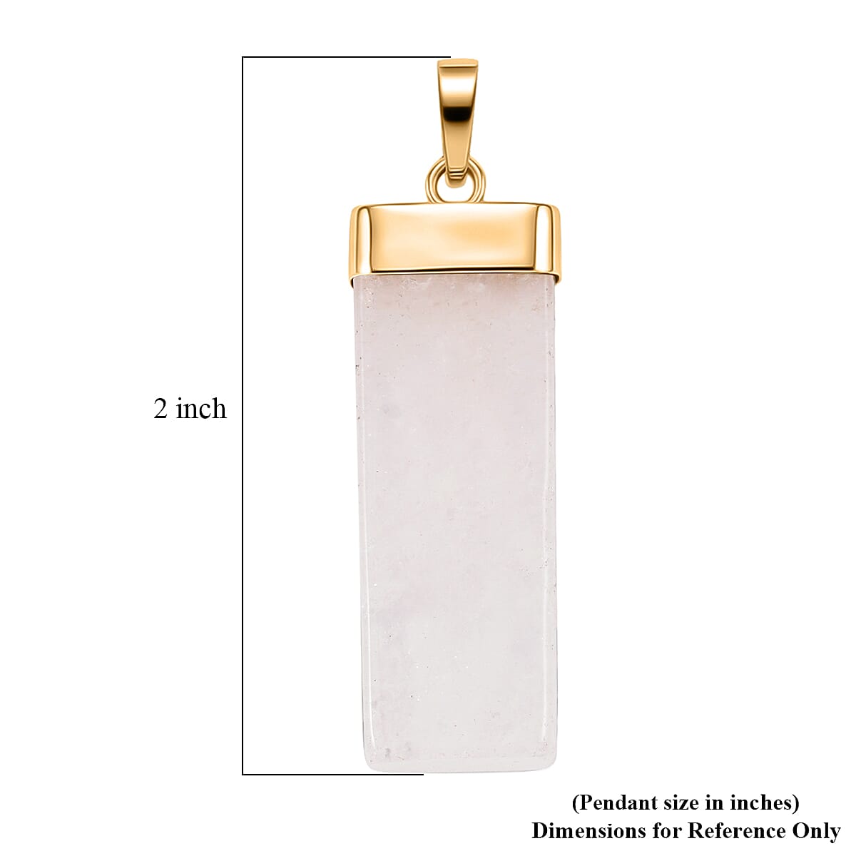 White Quartz 36.00 ctw Rectangle Pendant in Goldtone with Stainless Steel Necklace 20 Inches image number 4
