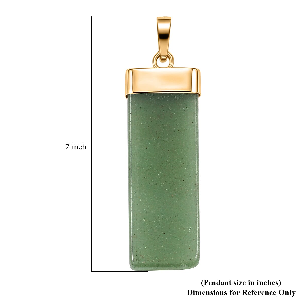 Green Aventurine 36.00 ctw Rectangle Pendant in Goldtone with Stainless Steel Necklace 20 Inches image number 4
