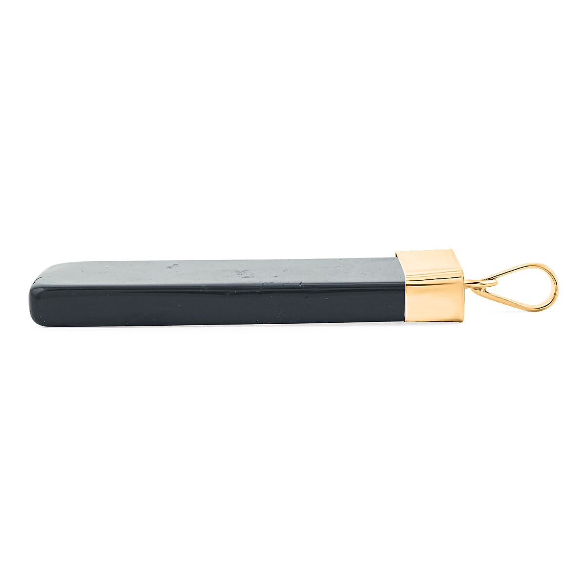 Black Onyx 36.00 ctw Rectangle Pendant in Goldtone with Stainless Steel Necklace 20 Inches image number 3