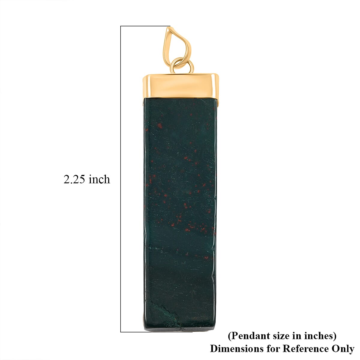 Green Jasper 36.00 ctw Rectangle Pendant in Goldtone with Stainless Steel Necklace 20 Inches image number 4