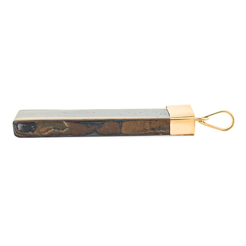 Tiger's Eye 36.00 ctw Rectangle Pendant in Goldtone with Stainless Steel Necklace 20 Inches