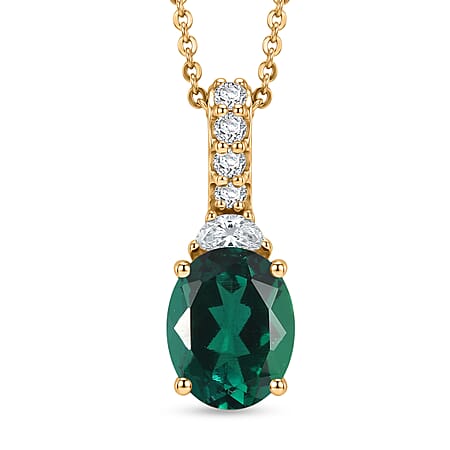Lab Grown Emerald / Yellow Gold Over Sterling Silver - Product card gallery slide 1 (10176740622649)
