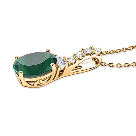 Lab Grown Emerald / Yellow Gold Over Sterling Silver - Product card gallery slide 4 (10176740622649)