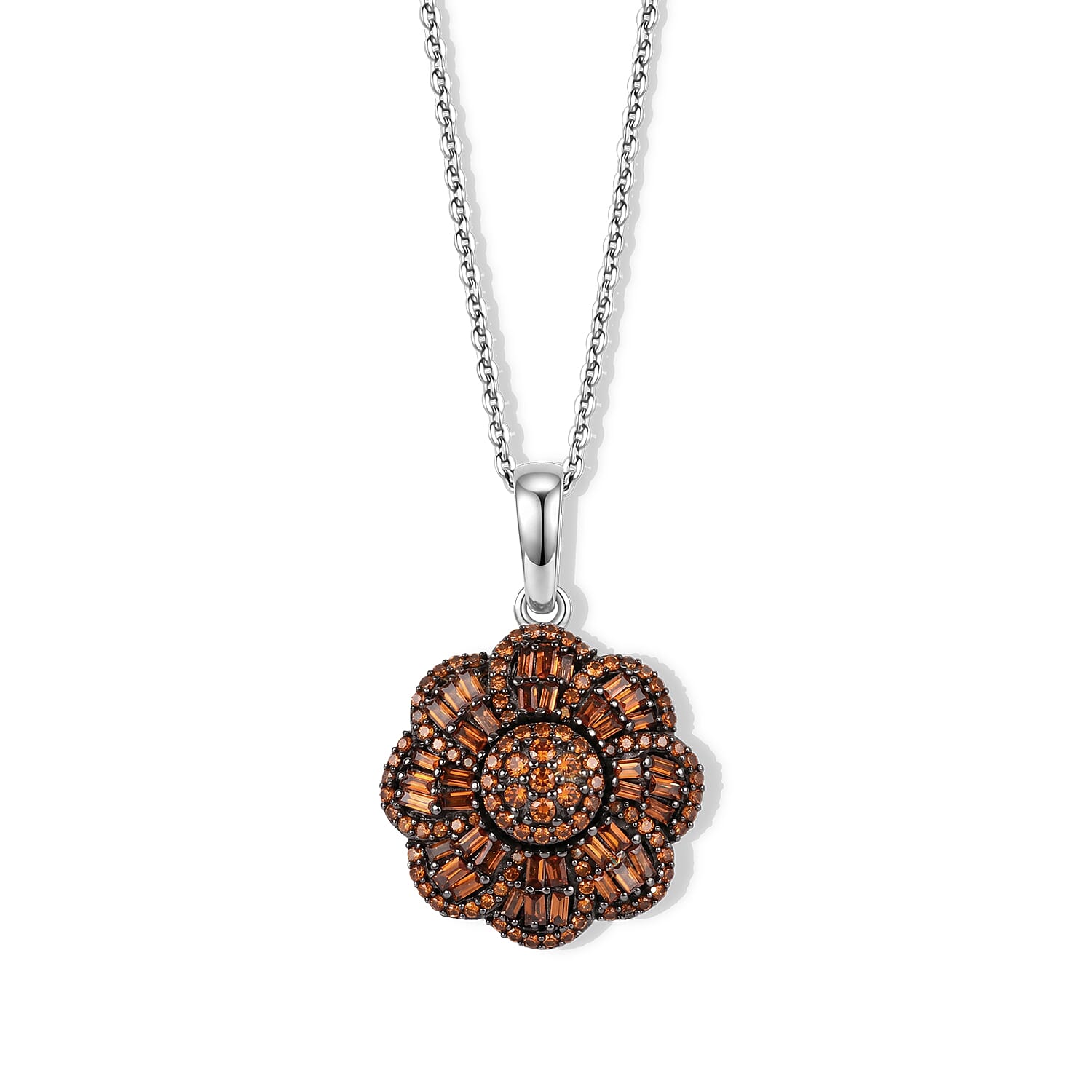 Luxuriant Lab Grown Red Diamond IR SI 1.00 ctw Pendant Necklace in Rhodium Over Sterling Silver 20 Inches
