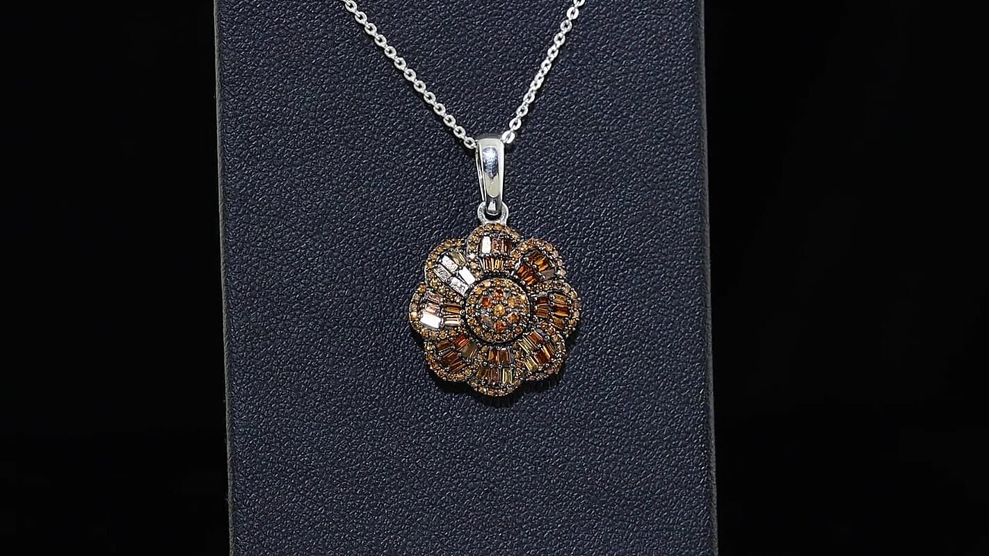 Luxuriant Lab Grown Red Diamond IR SI 1.00 ctw Pendant Necklace in Rhodium Over Sterling Silver 20 Inches