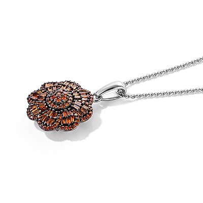 Luxuriant Lab Grown Red Diamond IR SI 1.00 ctw Pendant Necklace in Rhodium Over Sterling Silver 20 Inches