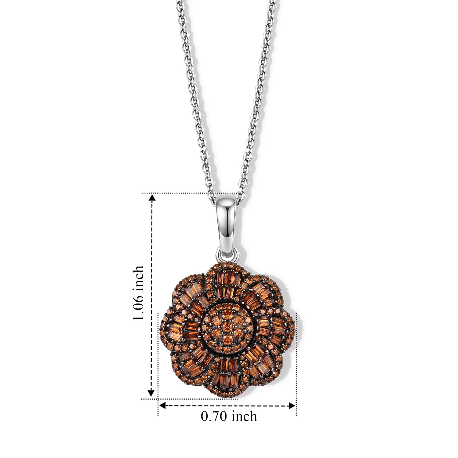 Luxuriant Lab Grown Red Diamond IR SI 1.00 ctw Pendant Necklace in Rhodium Over Sterling Silver 20 Inches
