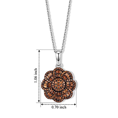 Luxuriant Lab Grown Red Diamond IR SI 1.00 ctw Pendant Necklace in Rhodium Over Sterling Silver 20 Inches