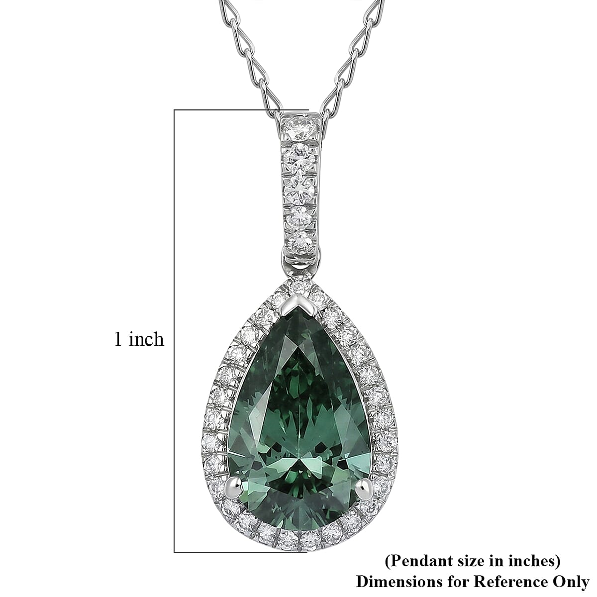 Luxuriant Lab Grown Green Diamond IR and Lab Grown Diamond VS 2.75 ctw Green Aurora Drop Pendant Necklace in 950 Platinum 20 Inches 4.70 Grams