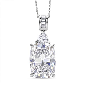 D'Joy Moissanite 14.80 ctw Signature Pendant Necklace in Rhodium Over Sterling Silver 20 Inches