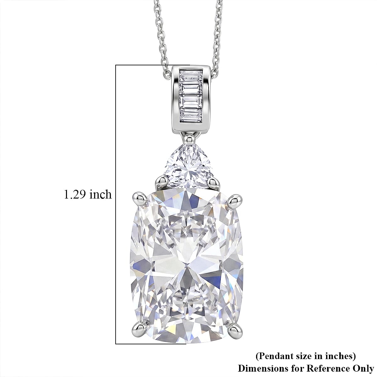 D'Joy Moissanite 14.80 ctw Signature Pendant Necklace in Rhodium Over Sterling Silver 20 Inches image number 5