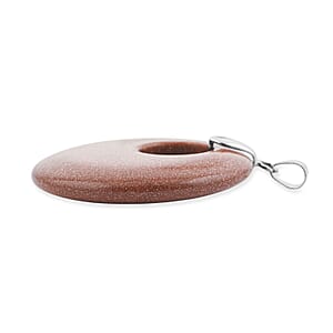 Goldstone 52.35 ctw Donut Pendant in Silvertone with Stainless Steel Necklace (20 Inches)