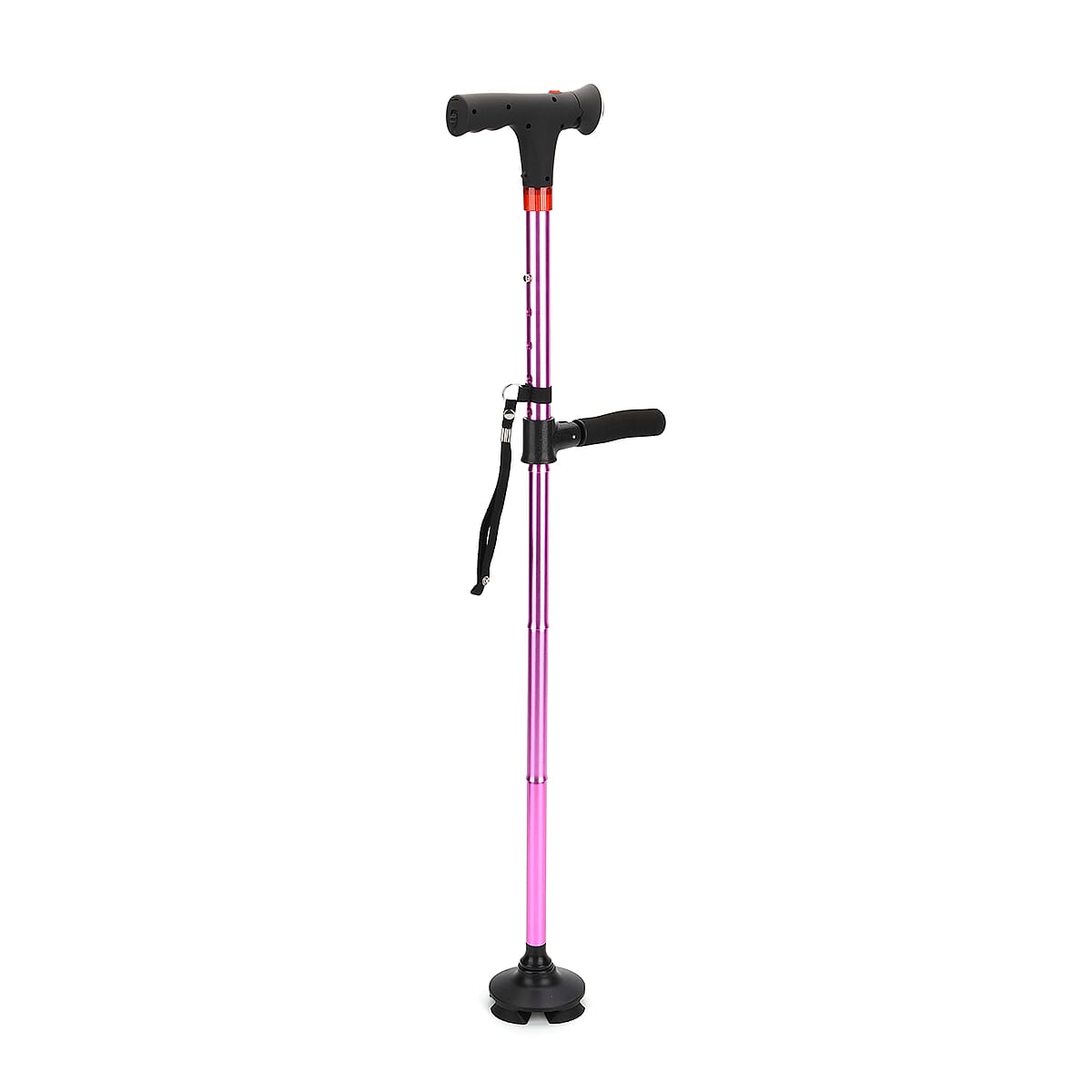 Soulsmart Set of 2 Black and Purple 2 Handles Foldable Smart Easy Up Cane with LED Light image number 3