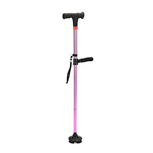 Soulsmart Set of 2 Black and Purple 2 Handles Foldable Smart Easy Up Cane with LED Light
