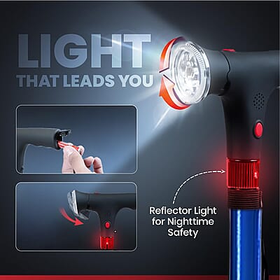 Soulsmart Set of 2 Black and Purple 2 Handles Foldable Smart Easy Up Cane with LED Light
