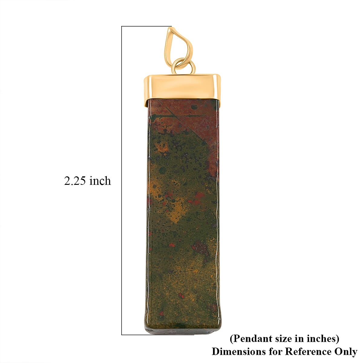 Jasper 36.00 ctw Rectangle Dragon Blood Pendant in Silvertone with Stainless Steel Necklace (20 Inches) image number 4