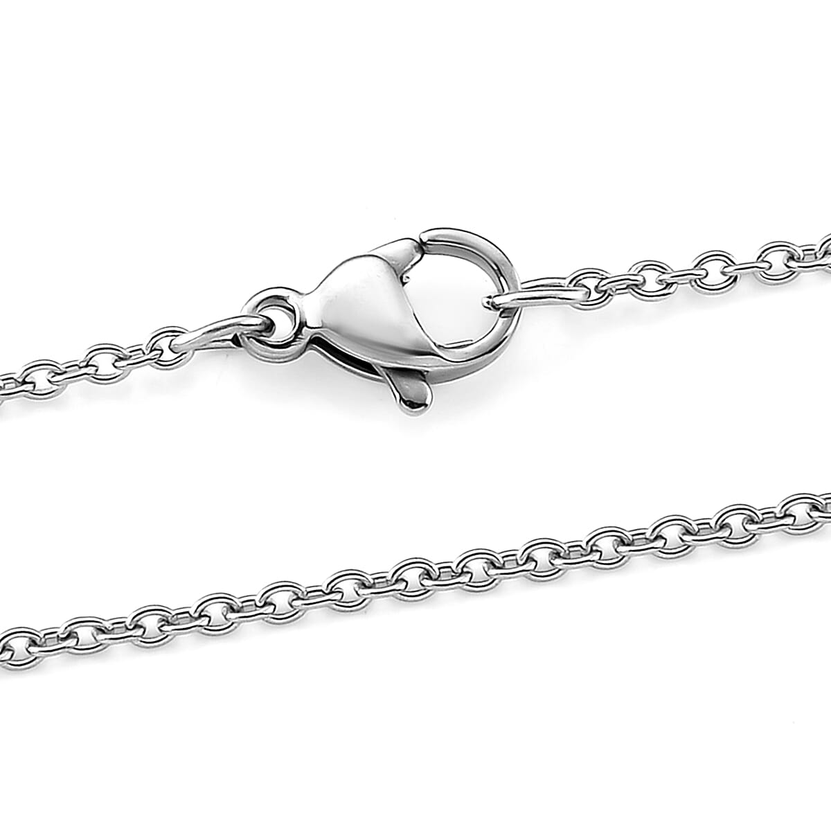 Rose Quartz 50.00 ctw Pendant in Silvertone with Stainless Steel Necklace 20 Inches