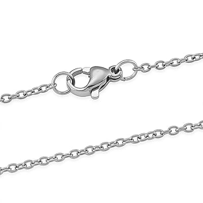 African Amethyst 23.00 ctw Pendant in Silvertone with Stainless Steel Necklace 20 Inches