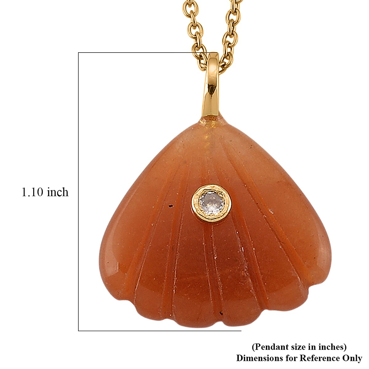 Agate and Austrian Crystal 10.00 ctw Pendant in Goldtone with ION Plated YG Stainless Steel Necklace 20 Inches image number 6