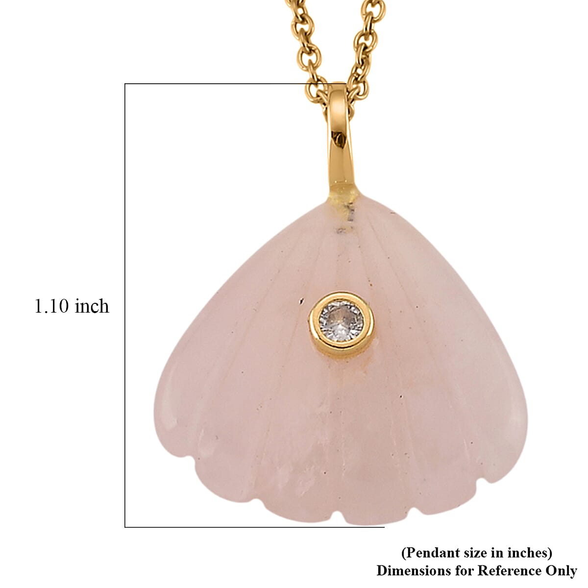 Roe Quartz and Austrian Crystal 10.00 ctw Pendant in Goldtone with ION Plated YG Stainless Steel Necklace 20 Inches image number 6