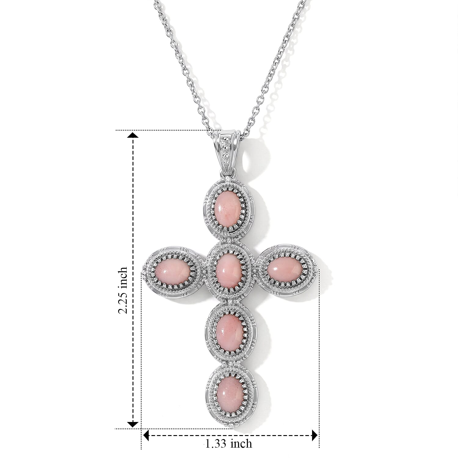 EverTrue Premium Oregon Peach Opal Pendant in Platinum Bond with Stainless Steel Necklace (20 Inches) 4.30 ctw