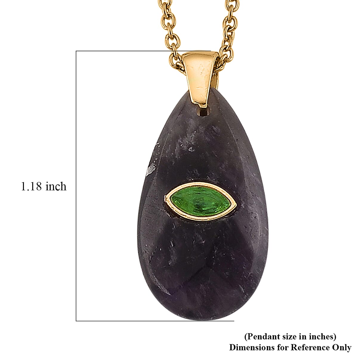 African Amethyst and Austrian Crystal 10.00 ctw Pendant in Goldtone with ION Plated YG Stainless Steel Necklace 20 Inches